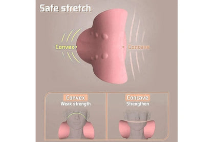 Leona Co Cervical Traction Pillow Neck Stretcher for Neck Pain Relief Pink
