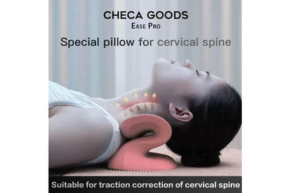Leona Co Cervical Traction Pillow Neck Stretcher for Neck Pain Relief Pink