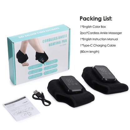 Electric Vibration Ankle Massager Heated Ankle Wrap Foot Protector Support Brace Heating Massage Strap for Joint Sprain